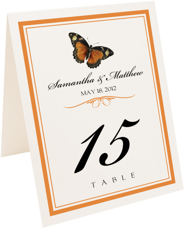 Butterfly Wishes Monarch Butterfly Wedding Table Numbers and Table